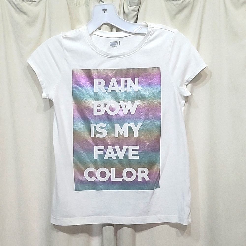Crazy 8's girls L white tee shirt